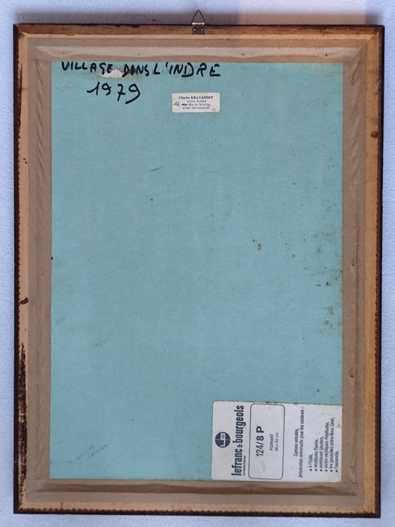 Image 1 of Dipinto ad olio originale - Villaggio francese 1979 Charles Krayanoff firmato