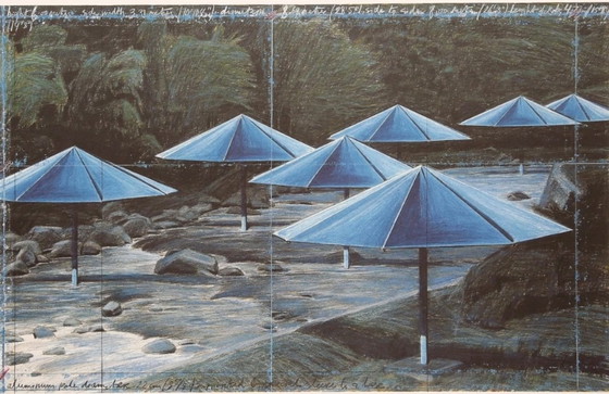 Image 1 of Christo: "The Umbrellas (blue) - Japan/USA 1991".