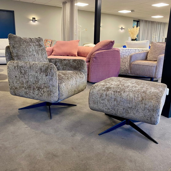 Image 1 of DN Design Yara swivel armchair with footstool