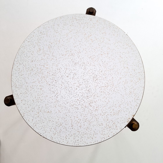 Image 1 of Vintage bijzettafel rond mid century modern design jaren 70