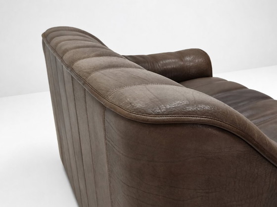 Canapé deux places DS 44 en cuir marron Buffalo de De Sede – Canapés 2 places, Leather (photo 7 of 15)