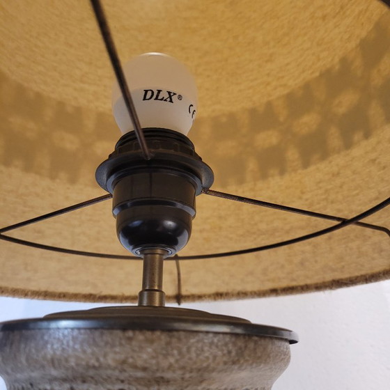 Image 1 of Lampe en céramique Fat Lava avec abat-jour original, Scheurich Keramik, 60's - Allemagne