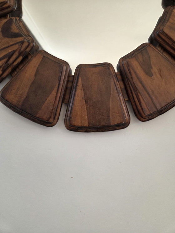 Image 1 of Brutalistische ronde spiegel, jaren 70