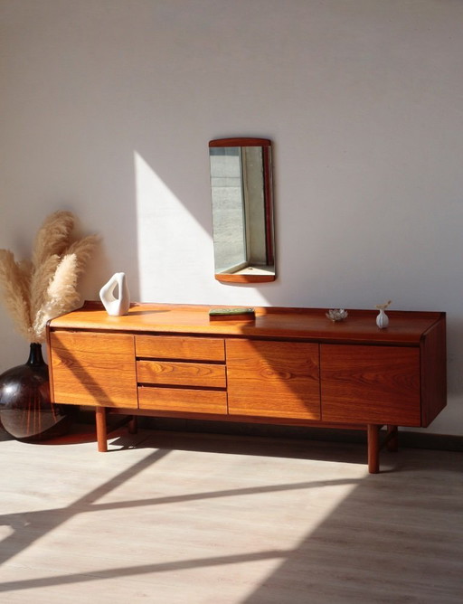 White Newton Teak Sideboard: Large “Petersfield” Sideboard