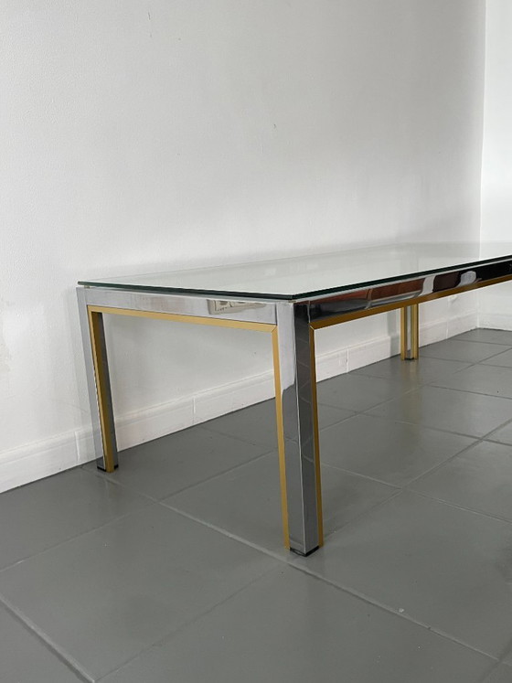 Image 1 of Romeo Rega coffee table in chrome and gold, Italy, 1970s