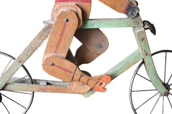 Image 1 of Jouet cycliste articulé - Art populaire belge, début du 20e siècle