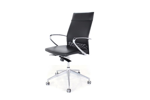Zo goed als nieuw! Art Collection directiebureaustoel, luxe bureaustoel, premium leer, chroom, aluminium (photo 2 of 18)