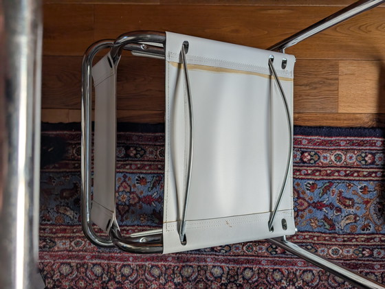 Image 1 of 2 x Martin Stam Rohrrahmenstühle 70er Jahre weißes Leder.