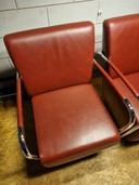 2 fauteuils design en cuir/chrome