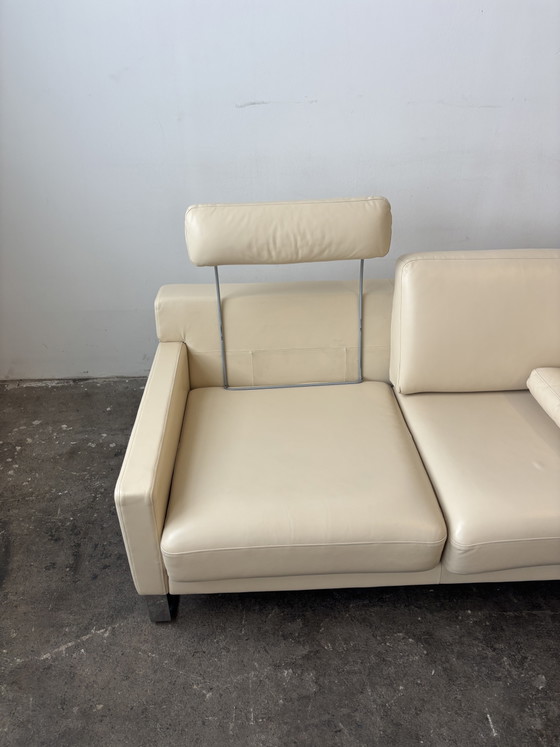 Rolf Benz EGO Leather Corner Sofa Design Couch beige (photo 4 of 10)