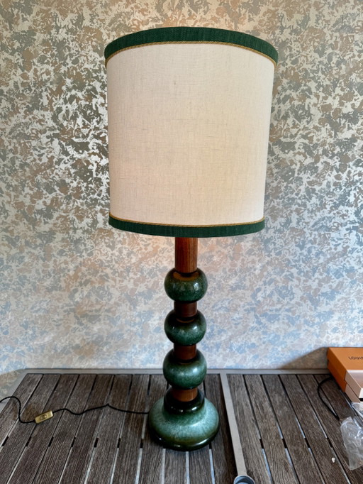 Kaiser Leuchten ceramic and wood lamp