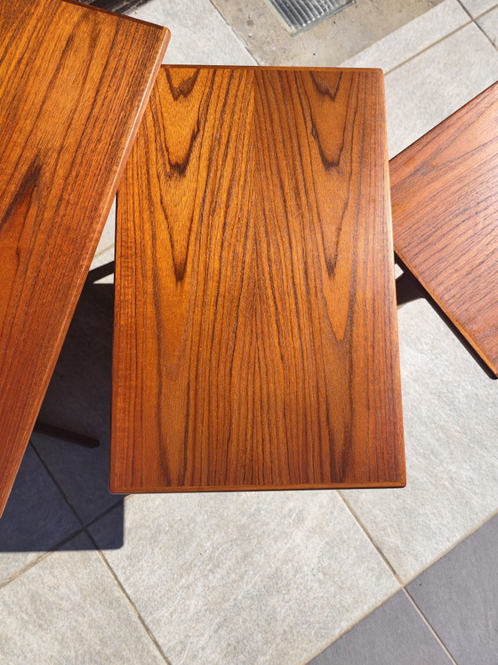 Image 1 of Tables gigognes vintage en teck Kai Kristiansen, modèle VM143, des années 1960