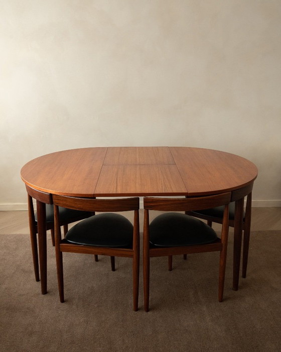 Ensemble de Salle à Manger Roundette Mid Century en Teck par Hans Olsen pour Frem Røjle, 1950s, Set de 5 (photo 4 of 25)