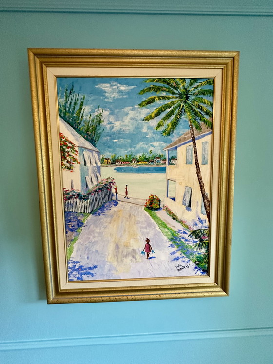 Image 1 of Zeldzaam Vintage Schilderij van Eleuthera Bahamas