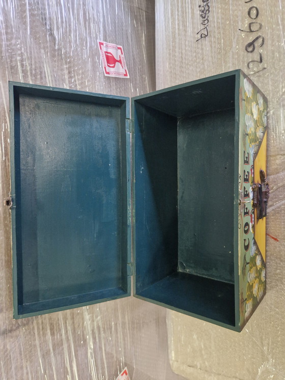 Image 1 of Bella scatola da caffè in legno d'epoca