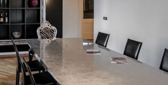 Image 1 of Ego Zeroventiquattro Luxury Table – 250x130 cm – Silver Leaf and Metal Finish