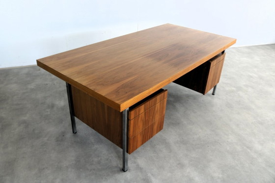 Vintage Bureau | Directiebureau | Teak | Jaren 60 – Chrome, Wood (photo 4 of 11)