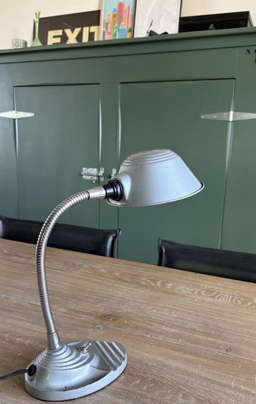 Erpé-Schreibtischlampe, 1920–1930, Belgien – bureaulampen, Metal, Chrome