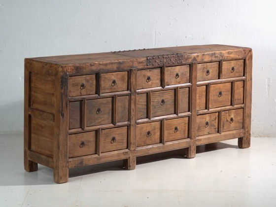 Mobile antico a cassetti multipli in legno di pino – Cina, circa 1930 – Cassettiere, Iron (photo 6 of 40)