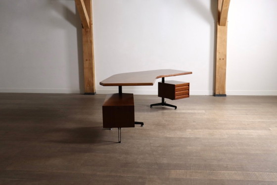Escritorio Boomerang Osvaldo Borsani T96 para Tecno, Italia, 1956 – Wood (photo 12 of 16)