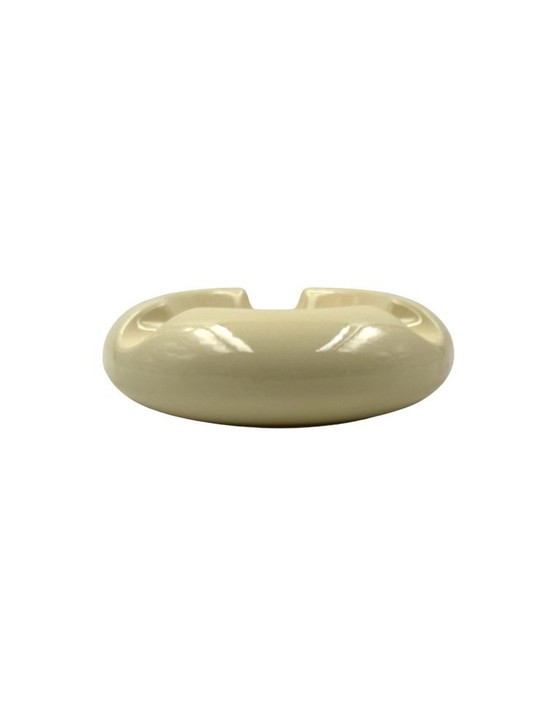 Image 1 of Cenicero de cerámica crema Space Age, Sicart Italia años 70