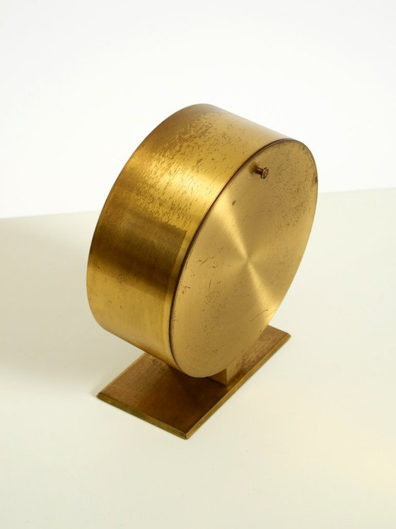 Zeldzame originele ronde messing tafelklok uit de jaren 60 van Schatz Duitsland – Klokken, Brass (photo 14 of 20)