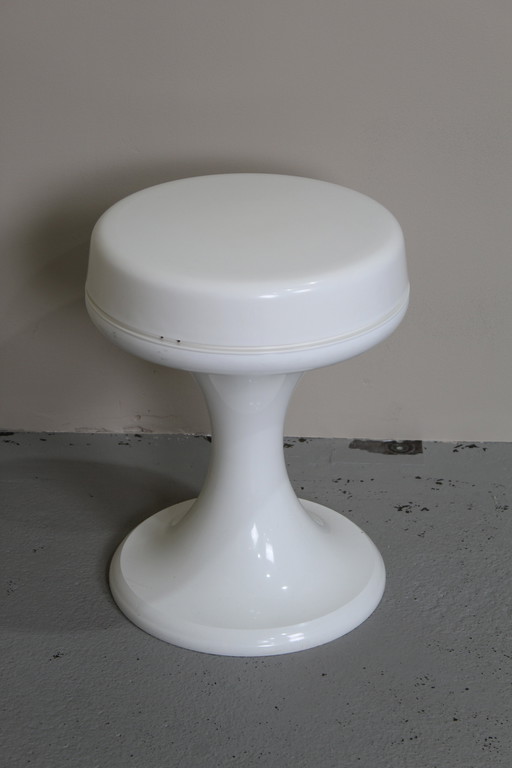 Vintage White Stool, Plant Table 1970s - Emsa