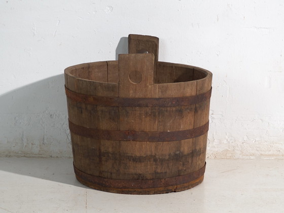 Barile in legno antico con cerchi in ferro – Europa Centrale, circa 1920 – Oggetti decorativi, Wood, Iron (photo 40 of 40)