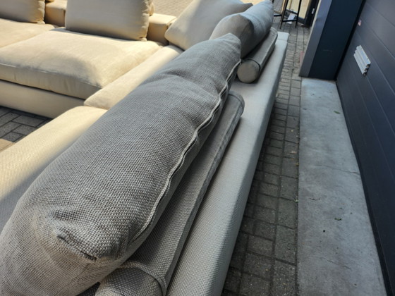 Image 1 of Flexform - Groundpiece hoekbank in beige stof by Antonio Citterio