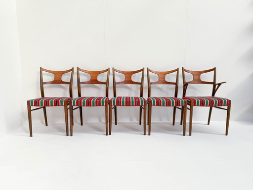 Set di 5 rare sedie da pranzo Kurt Østervig di Randers Furniture, anni '50