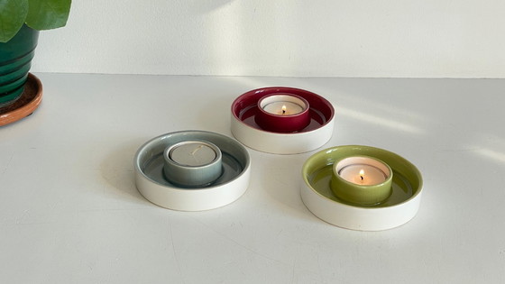 Image 1 of CANDLESTICKS Tealight Holder Crackled Ceramic