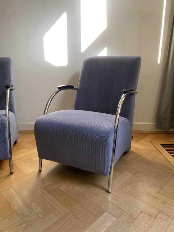 Image 1 of Woood Halifax stoelen grijsblauw