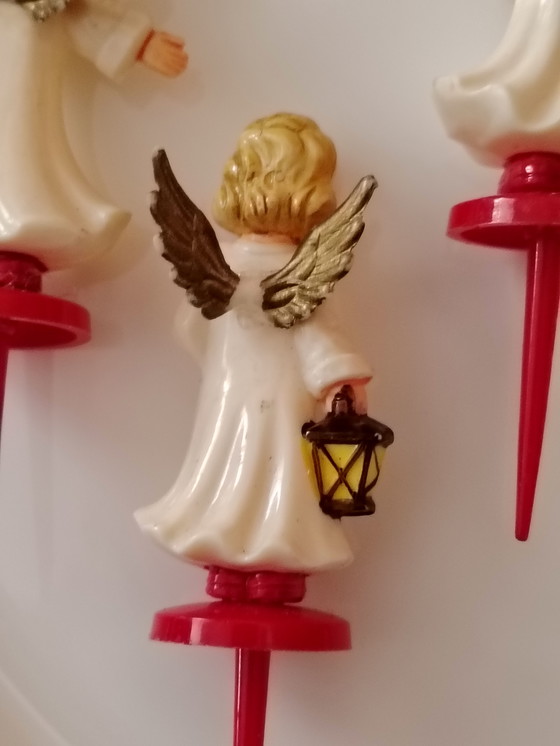 Image 1 of Statuette vintage in bachelite con angelo, anni '50/'60, corona dell'Avvento