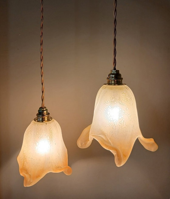 Image 1 of Set van 2 Vintage Murano hanglampen - Mid Century - Italy