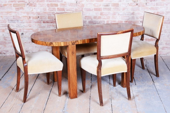 Restored Art Deco Table, Caucasian Walnut, Revived Polish, Czech, 1930s – Dining tables, Wood (photo 2 of 11)