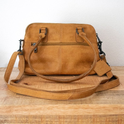 Ochre yellow leather shoulder bag from Bear Design