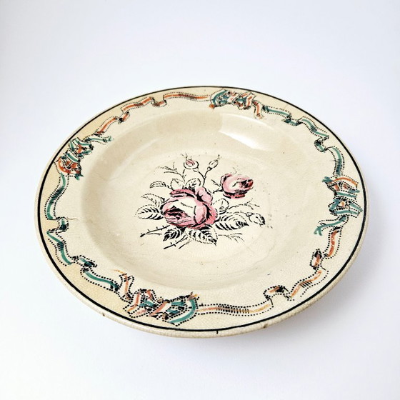 Image 1 of Antique August NOWOTNY ALTROHLAU Wall Deep Plate From Bohemia | Very Old Porcelain Hand-painted Floral Hanging Plate From 1890s 