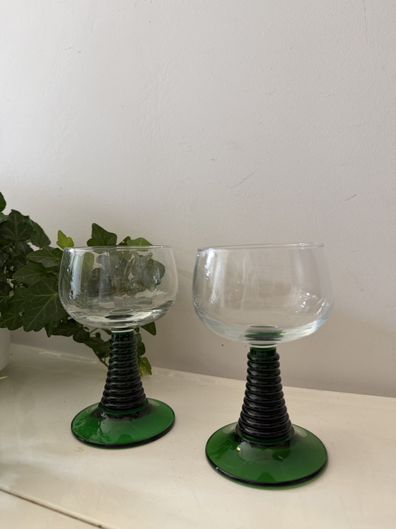 Image 1 of Set of 2 Roemer wine glasses from the 1970s