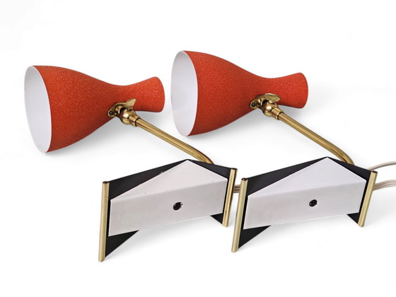 Image 1 of Pair of bedside lamps / table lamps, Mid-Century