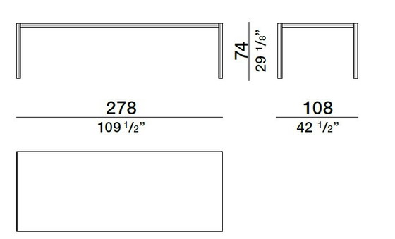 Molteni&C half a Square mesa de comedor - 278x108., Mesas de comedor, Madera, Metal, Marrón (foto 4 de 5)
