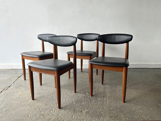 1960/70s Schreiber Mid-Century Extending Dining Table 4 Matching Dining Chairs – Dining set, Wood (photo 11 of 12)