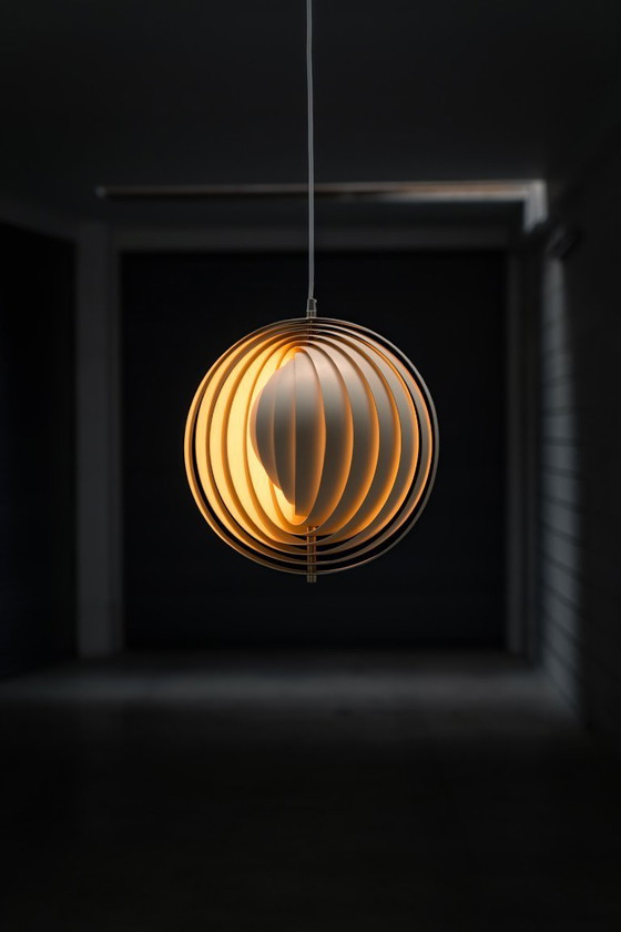 Image 1 of Early “Moon” pendant light by Verner Panton for Louis Poulsen (Denmark, 1960s).