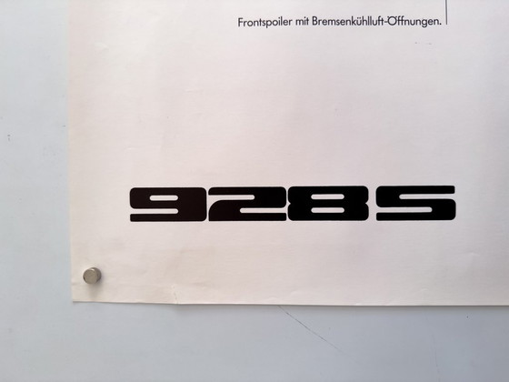 Image 1 of Originele vintage Porsche 928 S doorsnede poster uit begin jaren 80 / plakat - XL 76 × 102 cm