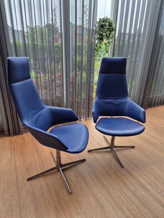 Image 1 of 2 Luxe Design office chair van Arper – Model Aston 1923 - Blue Lether