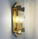 Honsel wandlamp, goud met kristallen cilinders
