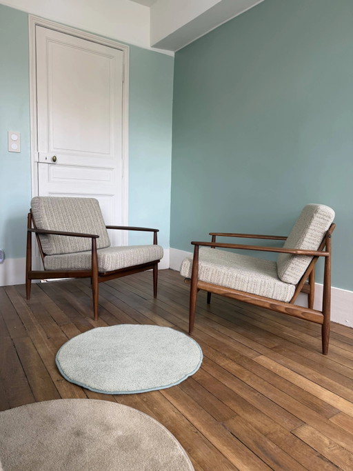 Poltrona scandinava vintage in teak – fauteuils, Wool, Scandinavian (photo 2 of 9)