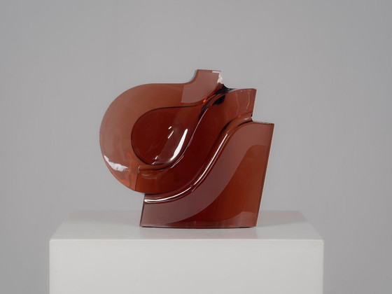 Escultura geométrica abstracta en vidrio, Países Bajos, década de 1980. – Arte en vidrio, Glass (photo 4 of 8)