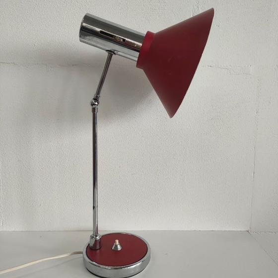 Image 1 of Lampada da tavolo vintage 60 ies Stilux Milano (nero e rosso)