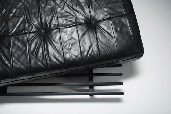 Image 1 of Superbe Daybed DS-80 vintage en cuir noir d'origine par De Sede Swiss