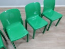 Set of 4 Selene vintage green chairs by Vico Magistretti, ARTEMIDE 1970s